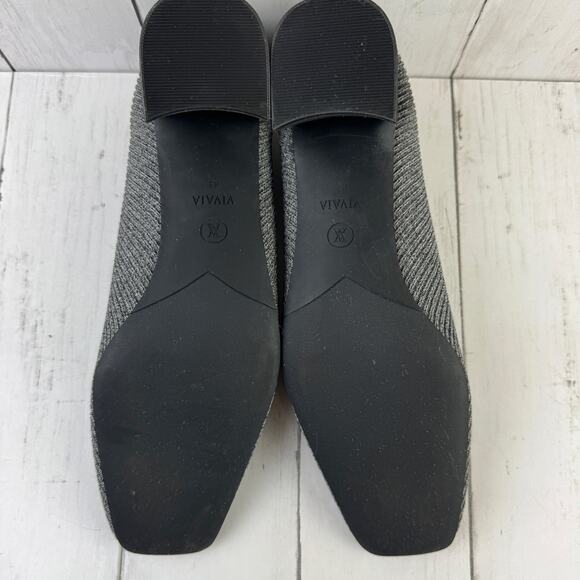 Vivaia Rich Grey Melody Square-Toe Chunky Heel Slip On Knit Pump Size 41/9.5 US - Picture 12 of 13